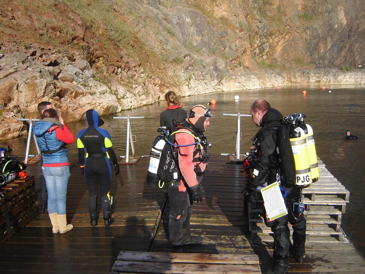 Underwater sites in a disused quarry in South Wales, details of which can be found at the National Diving and Activity Centre, Tidenham near Chepstow: